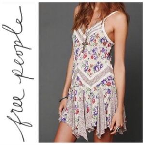 Free people mixed print slip dress size XS